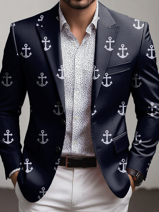 Pánské navy anchor business casual suit bunda
