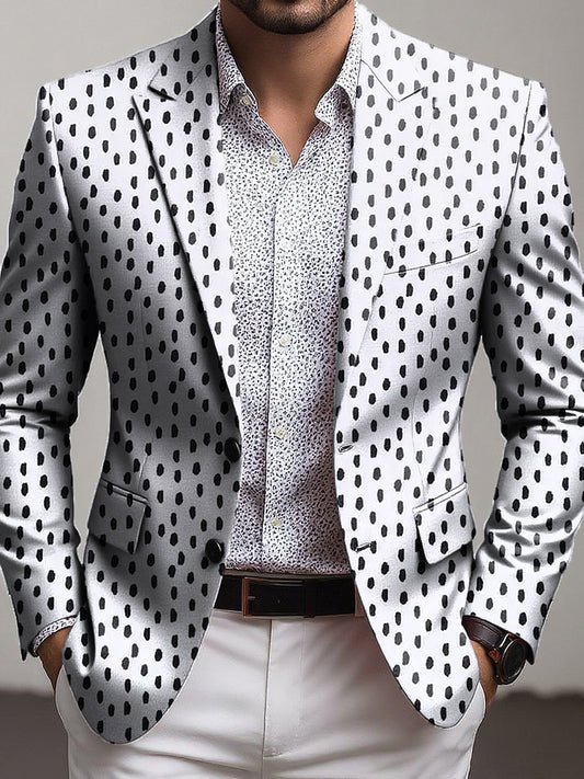 Men's vintage abstraktní polka dot business casual blazer