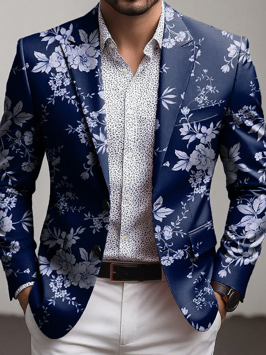 Men's vintage floral business casual blazer