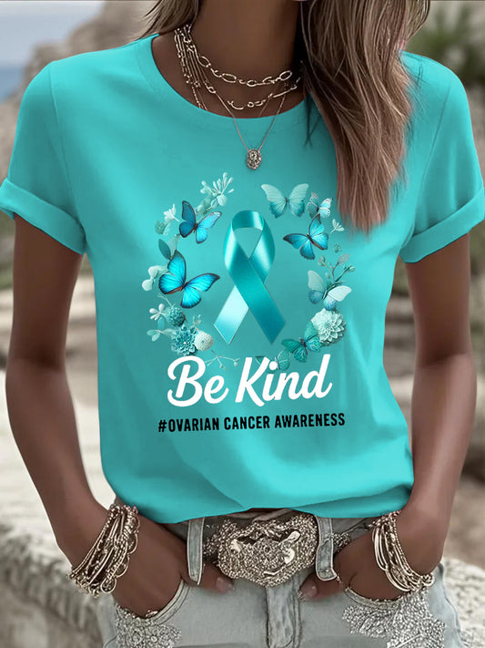 Women's butterfly floral art print casual t-shirt
