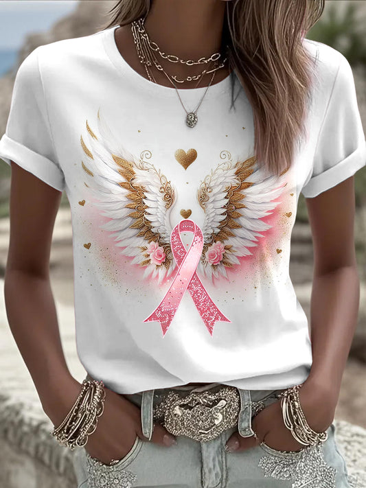 Women's breast cancer awareness casual t-shirt